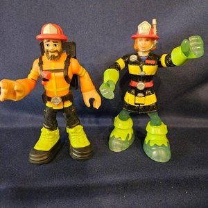 2002/2018 Rescue Heroes Firefighters Action Figures Lot of 2‎